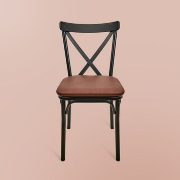Just Home Luna Kahverengi Siyah 85x39x39 cm Metal Tonet Sandalye