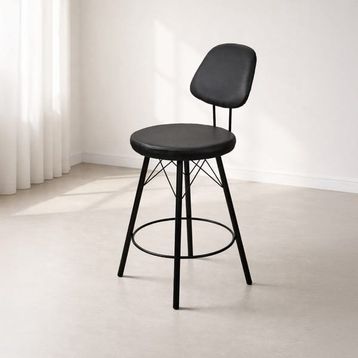 Just Home Soho Siyah 102,5x38x38 cm Metal Bar Taburesi