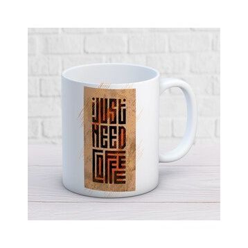 Just Need Coffee İki Tarafı Baskılı Kupa