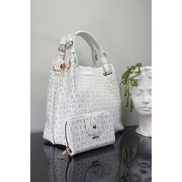 Just Polo 2180-GD Beyaz Abanoz Kadın Omuz Çantası