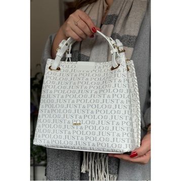 Just Polo 2180-GD Beyaz Abanoz Kadın Omuz Çantası