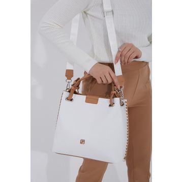 Just Polo 4031 Beyaz Taba Kadın Omuz Çantası