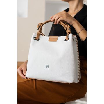 Just Polo 4031 Beyaz Taba Kadın Omuz Çantası