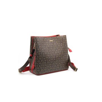 Just Polo JP2117 Kahverengi Kırmızı Kadın Omuz Çantası