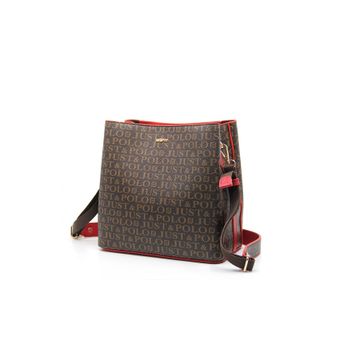 Just Polo JP2117 Kahverengi Kırmızı Kadın Omuz Çantası