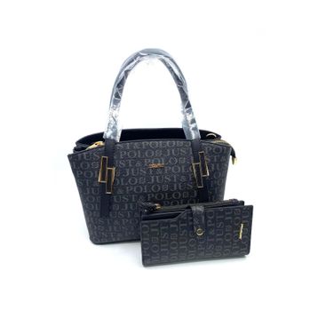 Just Polo JPT2066 Siyah Kadın Omuz Çantası Cüzdan Seti