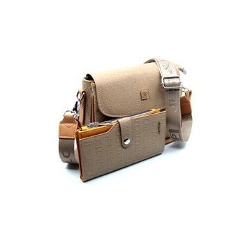 Just Polo MDS2184 Vizon Kadın Omuz Çantası ve Cüzdan Kombini