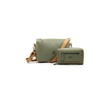 Just Polo MDS4036-1006 Yeşil Kadın Omuz Çantası Cüzdan Kombini