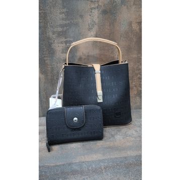 Just Polo TM1165 Kadın Siyah Çanta Cüzdan Takımı