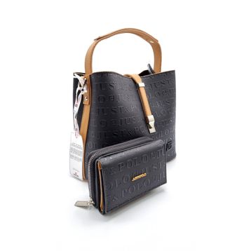 Just Polo TM1165 Kadın Siyah Çanta Cüzdan Takımı