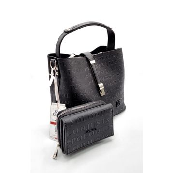 Just Polo TM1165 Kadın Siyah Çanta Cüzdan Takımı