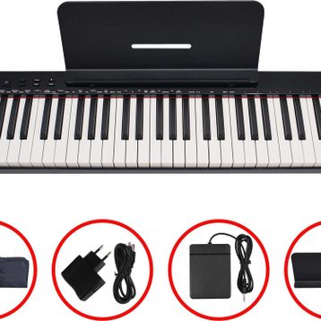 Jwin JTK-6103B Şarjlı Tuş Hassasiyetli 61 Tuşlu Org + Çanta + Pedal ve Adaptör