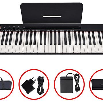 Jwin JTK-6103B Şarjlı Tuş Hassasiyetli 61 Tuşlu Org + Çanta + Pedal ve Adaptör