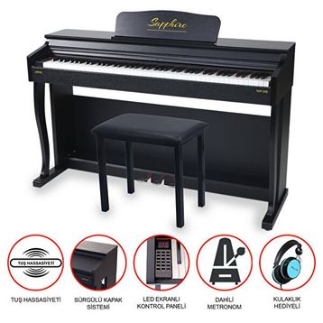Jwin Sapphire SDP-220BK Çekiç Aksiyonlu 88 Tuşlu Siyah Dijital Piyano