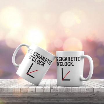 K-166 It's Cigarette O'Clock Baskılı Hediyelik Kupa Bardak