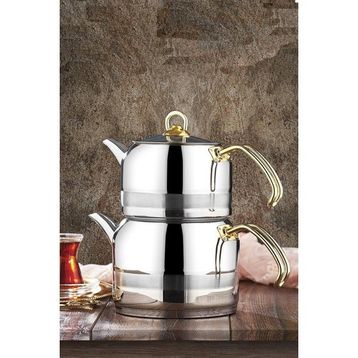 Kahramanlar Enza 1.5 lt Çelik Midi Çaydanlık Seti