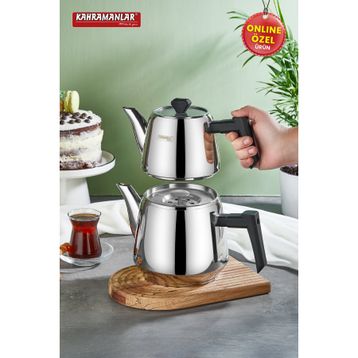 Kahramanlar Luna 2.10 lt Black Orta Boy Çaydanlık Takımı