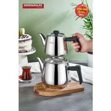 Kahramanlar Luna 2.10 lt Black Orta Boy Çaydanlık Takımı