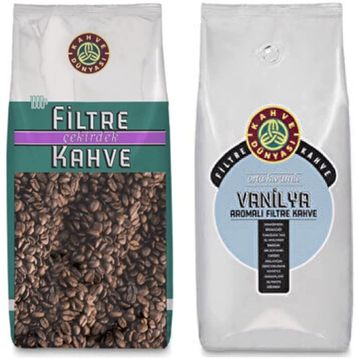 Kahve Dünyası 1 kg Filtre Kahve + 1 kg Vanilya Aromalı Kavrulmuş Çekirdek Kahve