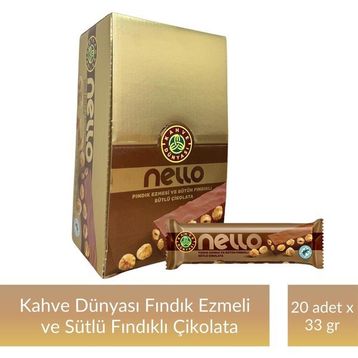 Kahve Dünyası 33 gr Fındık Ezmesi ve Bütün Fındıklı Sütlü Çikolata
