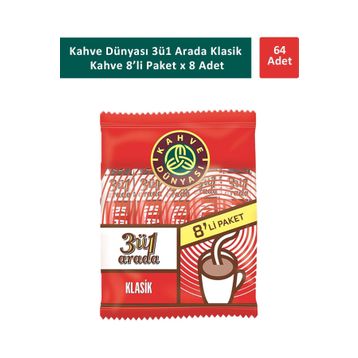 Kahve Dünyası 3ü 1 Arada Klasik Kahve 8 Li