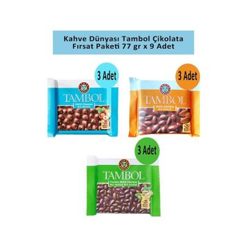 Kahve Dünyası Tambol 77 gr 3 Çeşit Çikolata (3 adet)