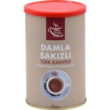 Kahve Tiryakisi 250 gr Teneke Damla Sakızlı Türk Kahvesi