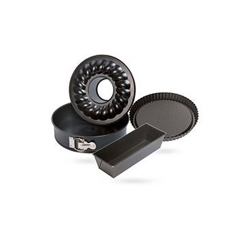 Kaiser 621364 Siyah Classic 4 Parça Teflon Kek Kalıbı Seti