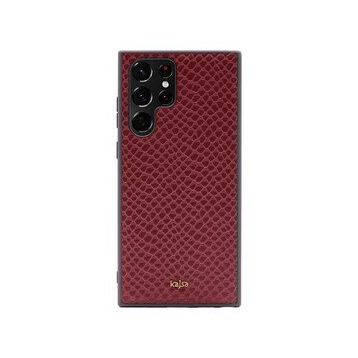 Kajsa Galaxy S22 Ultra Kılıf Pearl Pattern Hakiki Deri Kapak