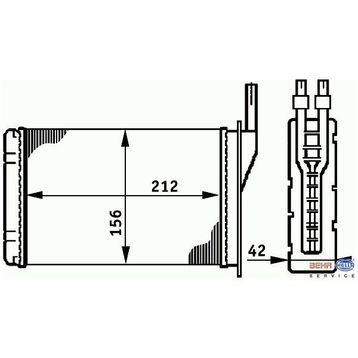 Kale 0581842AL Renault R9 R11 Bakır Kalorifer Radyatörü
