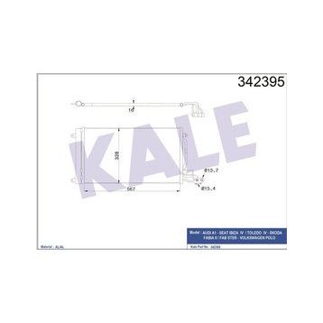 Kale 342395 VW Polo Audi A1-A1 Sportback Seat Ibiza V-Toledo IV AL-AL Klima Kondenseri