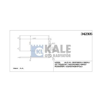 Kale 342395 VW Polo Audi A1-A1 Sportback Seat Ibiza V-Toledo IV AL-AL Klima Kondenseri