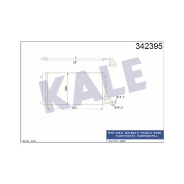 Kale 342395 VW Polo Audi A1-A1 Sportback Seat Ibiza V-Toledo IV AL-AL Klima Kondenseri