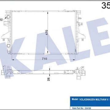 Kale 354100 Transporter V Multivan V 1.9TDI 2.0 03-09 MT Ac Nac Brazing 710x Su Radyatörü