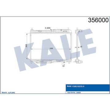 Kale 356000 Otomatik Motor Radyatörü