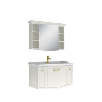 Kale Arte Plus 100 cm Parlak Beyaz Banyo Dolabı