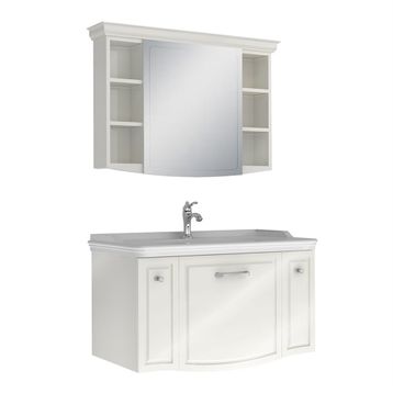 Kale Arte Plus 100 cm Parlak Beyaz Banyo Dolabı