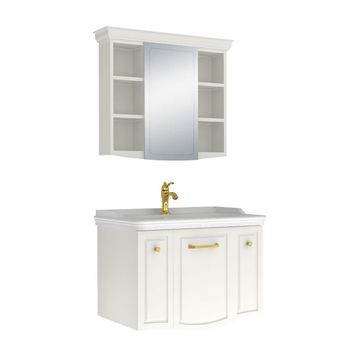 Kale Arte Plus 100 cm Parlak Beyaz Banyo Dolabı
