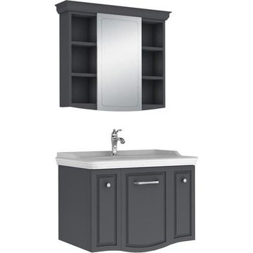 Kale Arte Plus 80 cm Mat Antrasit Banyo Dolabı