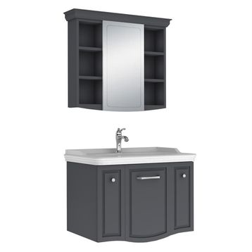 Kale Arte Plus 80 cm Mat Antrasit Banyo Dolabı