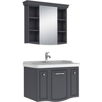 Kale Arte Plus 80 cm Mat Antrasit Banyo Dolabı