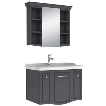 Kale Arte Plus 80 cm Mat Antrasit Banyo Dolabı