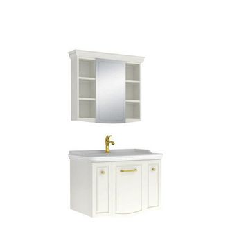 Kale Arte Plus 80 cm Parlak Beyaz Banyo Dolabı