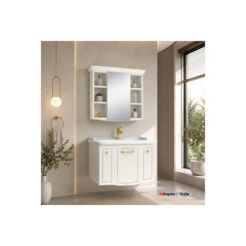 Kale Arte Plus 80 cm Parlak Beyaz Banyo Dolabı