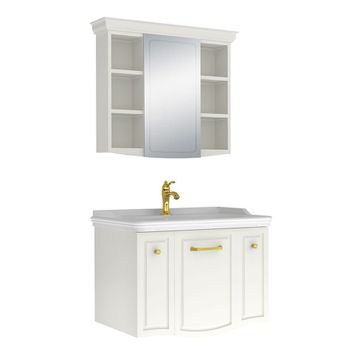 Kale Arte Plus 80 cm Parlak Beyaz Banyo Dolabı