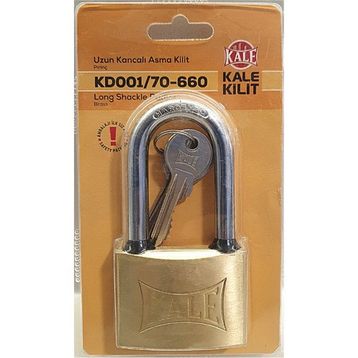 Kale BC9060L 60 mm Sarı Pirinç Uzun Kanca Asma Kilit