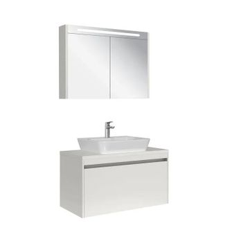 Kale Idea 2.0 100 cm Parlak Beyaz Tek Çekmeceli Banyo Dolabı Takımı