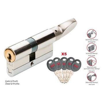 Kale Kilit 164 Cec M Mandallı Topuzlu 40+10+40 90 mm Kilit Göbeği