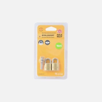 Kale Kilit 2 x 20 mm Ortak Anahtarlı Pirinç Asma Kilit
