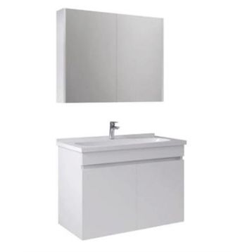 Kale Krea 80 cm Kapaklı Takım Beyaz Banyo Dolabı